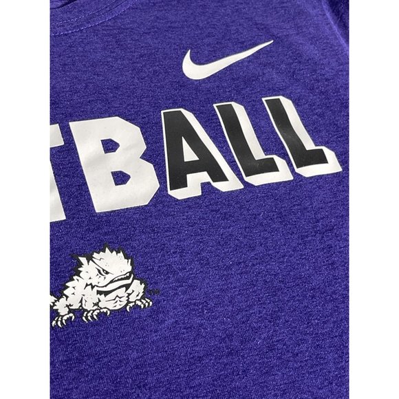 Nike TCU Football Shirt Youth Large Boys Purple Dri-Fit Tee Shirt Short Sleeve - Picture 4 of 6